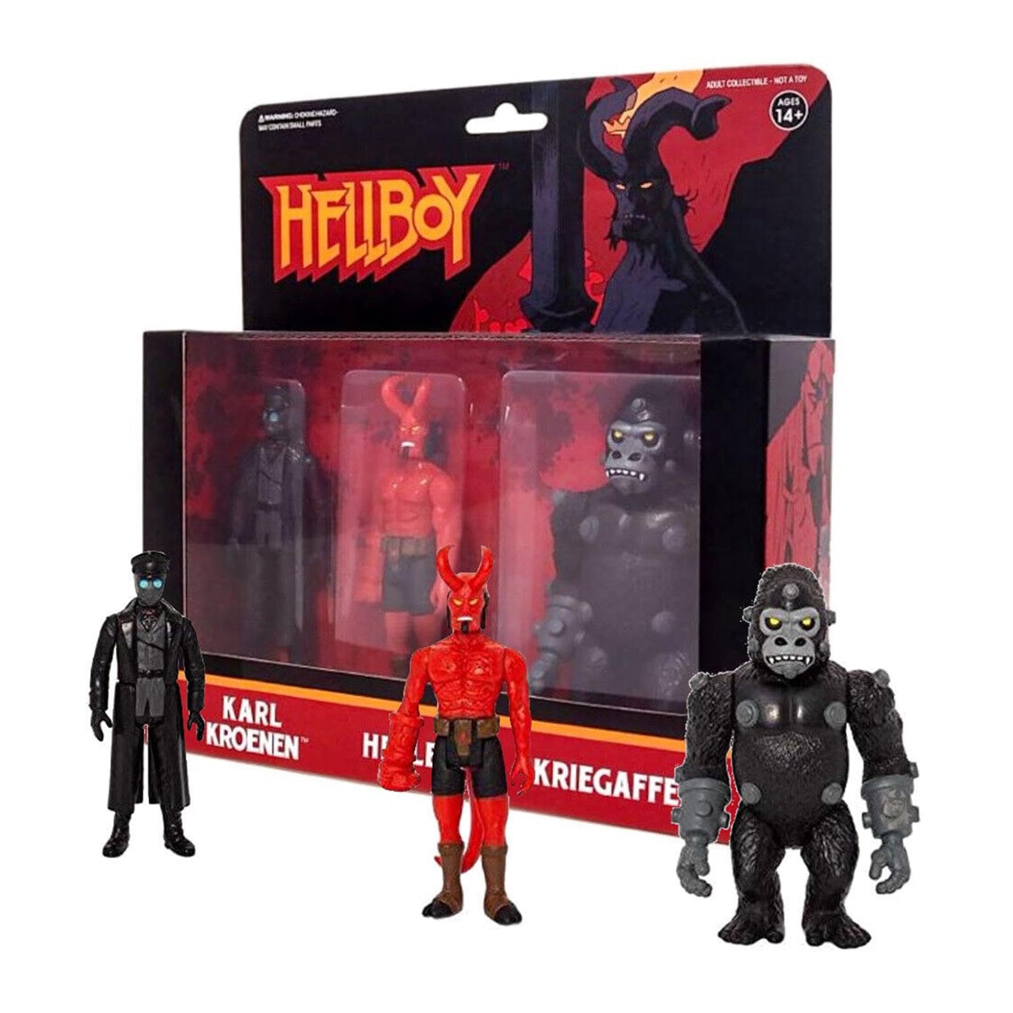 Super 7 Hellboy Reaction Action Figures 3 Pack A, Multicolor